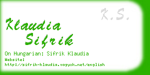 klaudia sifrik business card